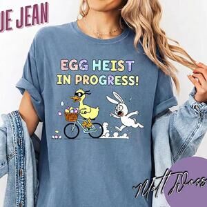 Egg Heist In Progress Funny Easter Shirt Duck Bunny Easter Humor Shirt